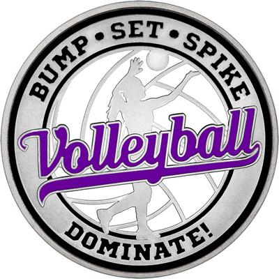 Purple "Volleyball" with Black Outer Circular Borders